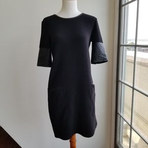 Club Monaco Leather Trim Dress